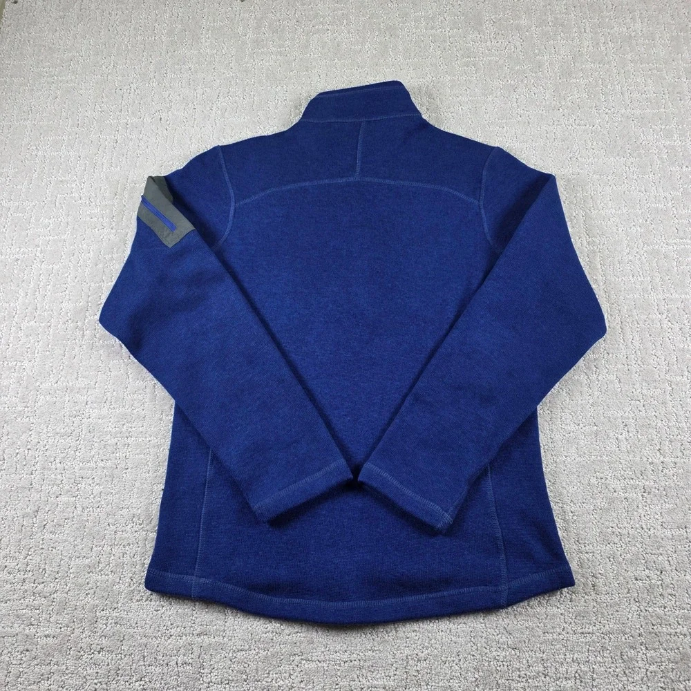 Eddie Bauer Mens Medium Royal Blue Quarter Zip Fleece Pullover Sweater Jacket